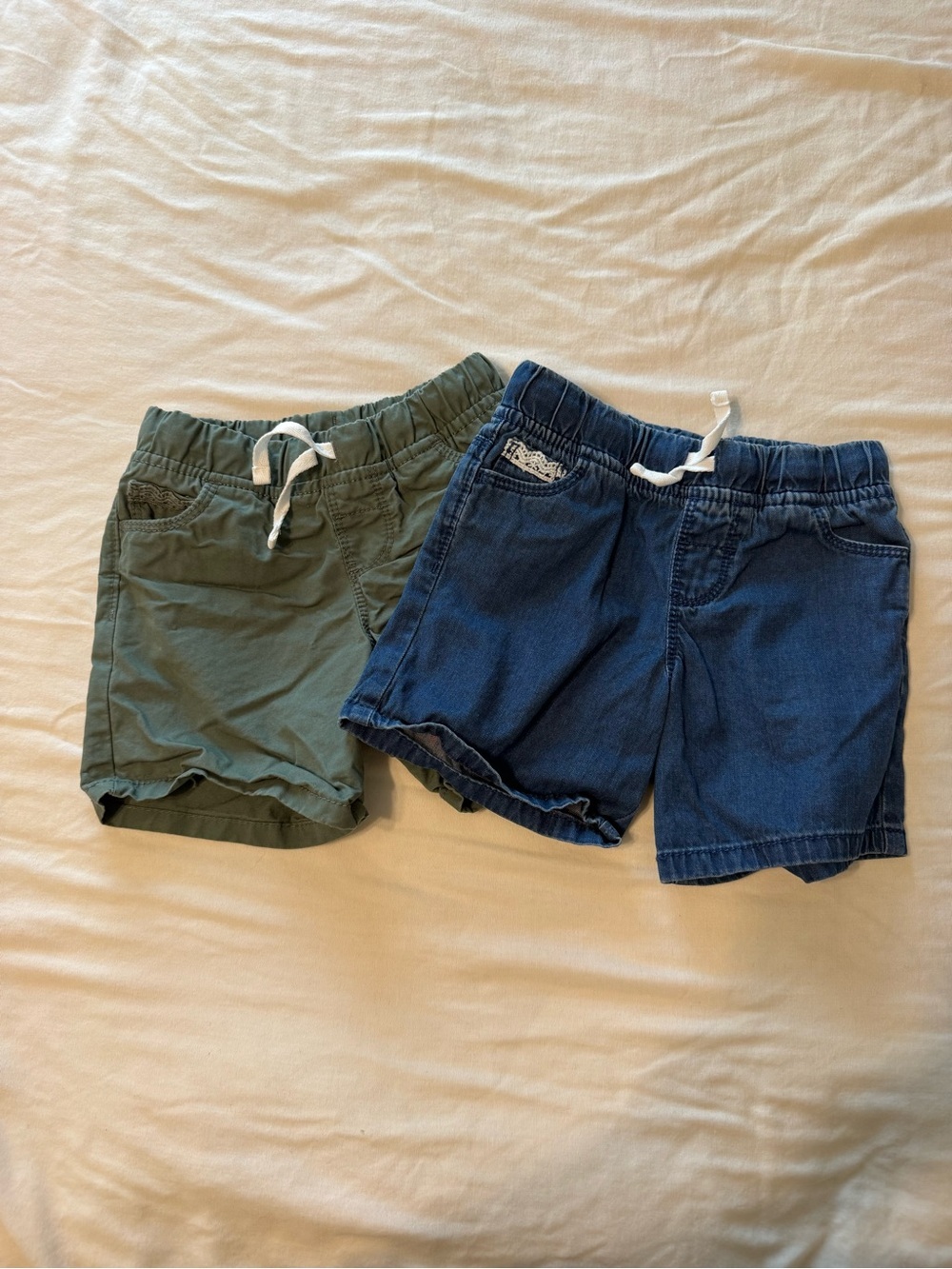 Carter's Olive Green and Navy Blue Pull-On Shorts Set